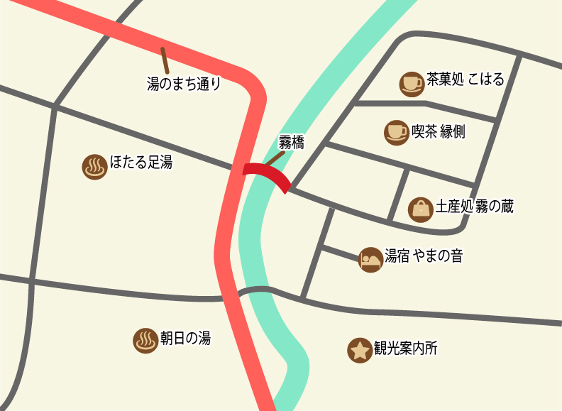 霧ヶ原温泉街マップ