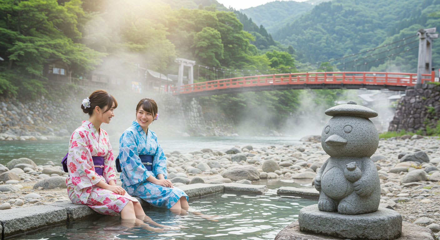 秘湯の足湯の写真
