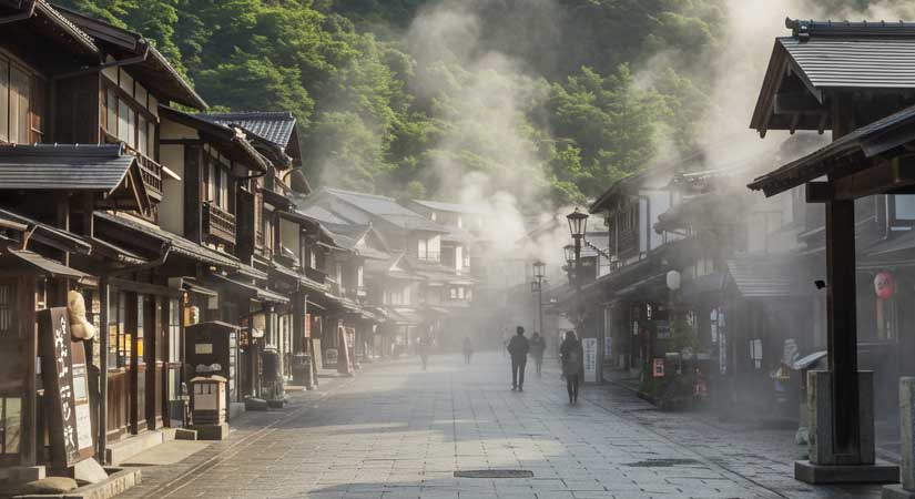 温泉街の写真