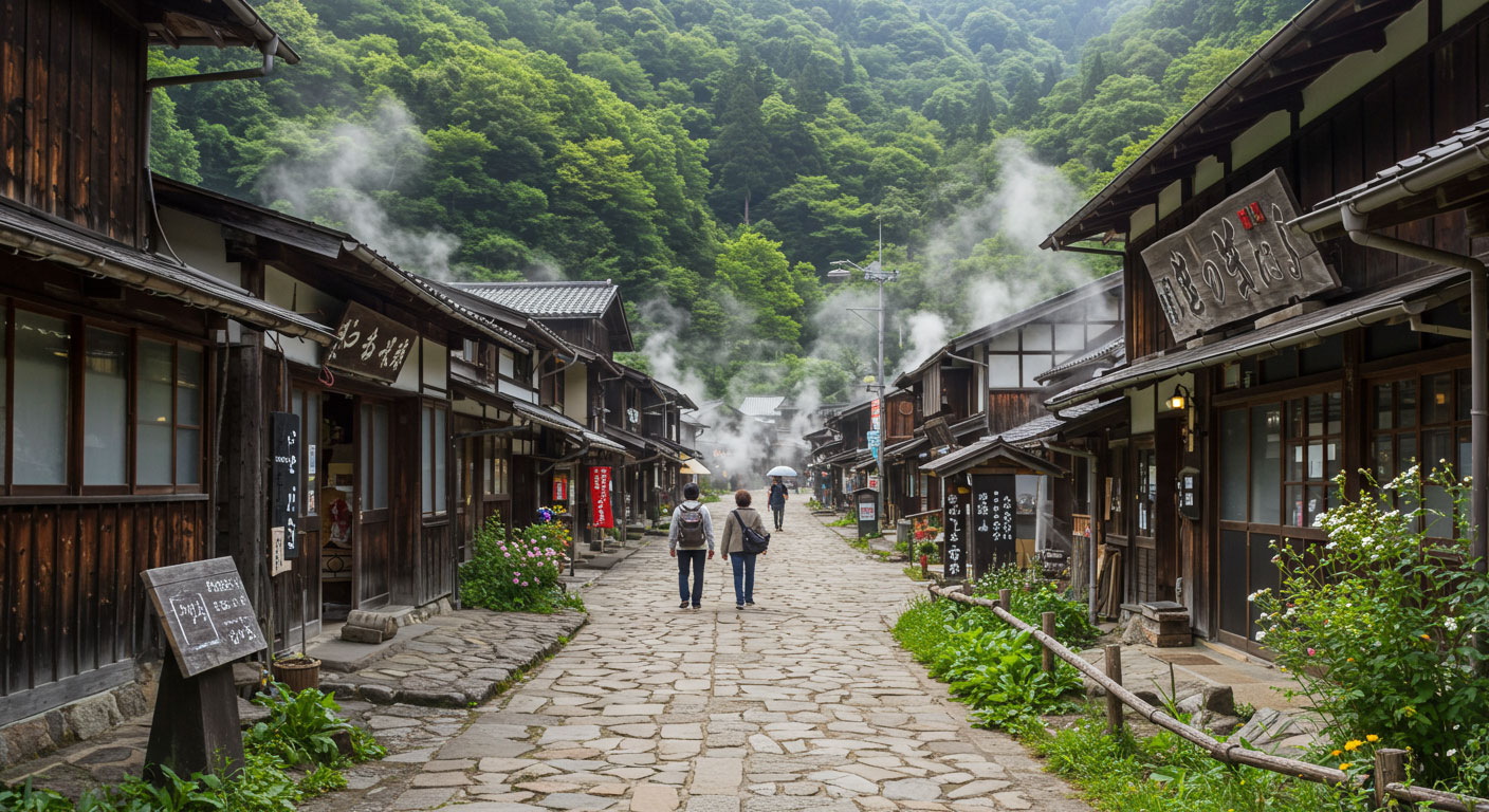 温泉街の写真