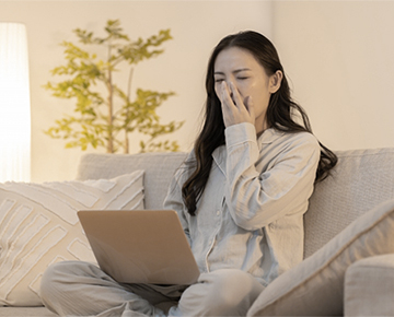 すっきり起きれない様子