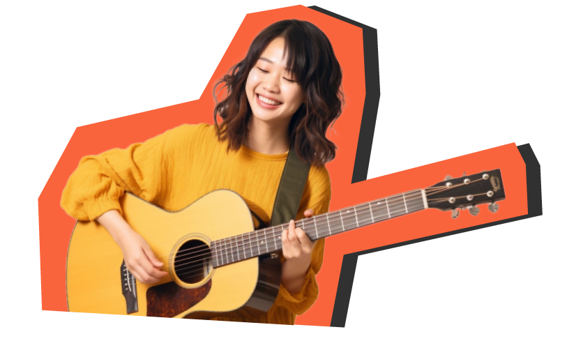 ギターを弾く20代女性（事務職）