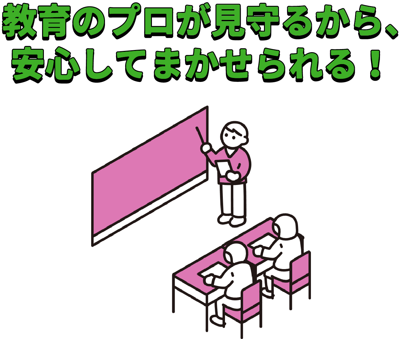 教育のプロが見守るから、安心してまかせられる！