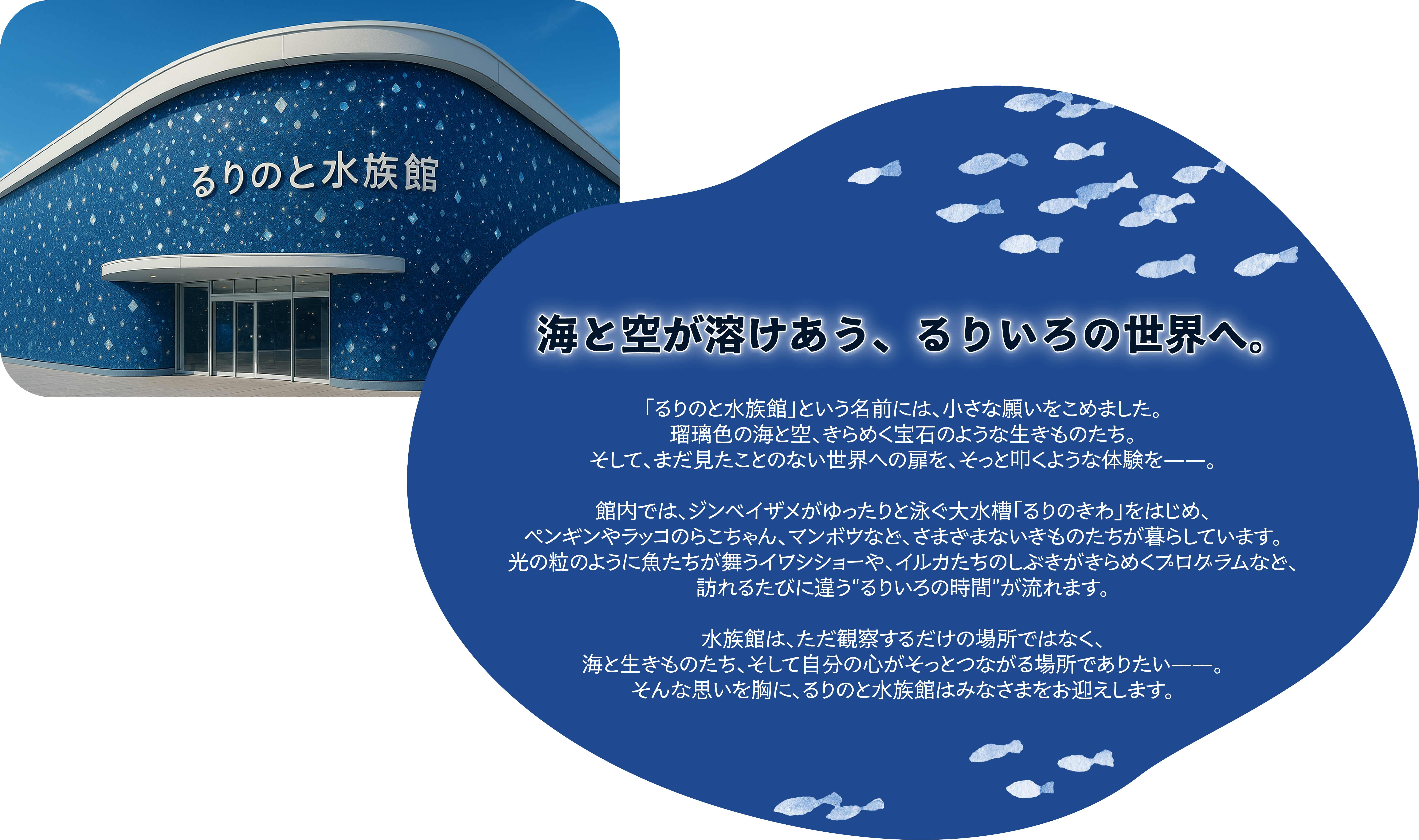 海と空が溶けあう、るりいろの世界へ。の説明