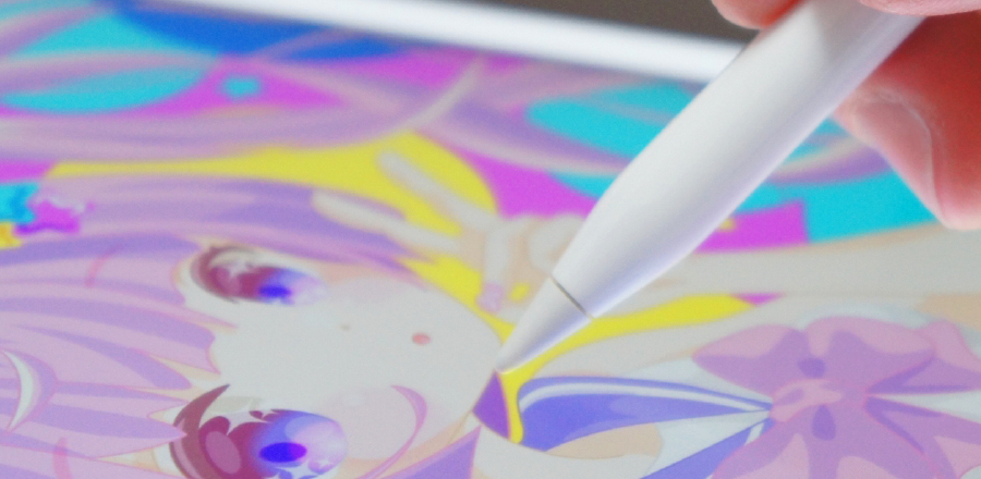 タブレットでデザインする手元